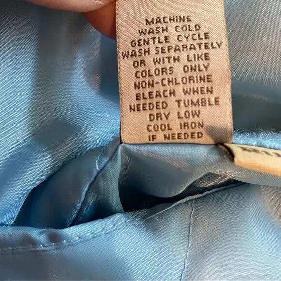 Ruff Hewn Reversible Zipper Down Vest Cream and Blue Size Large - Picture 6 of 9